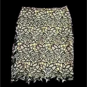 Adiva lace skirt black and beige size small